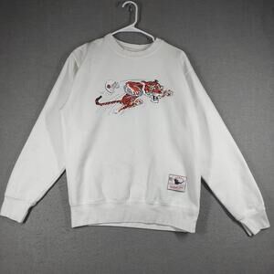 Mitchell Ness Mens Medium White NFL Throwbacks Crewneck Sweatshirt Vintage EUC